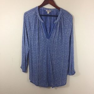 Lucky Brand Blue Blouse Top Size L